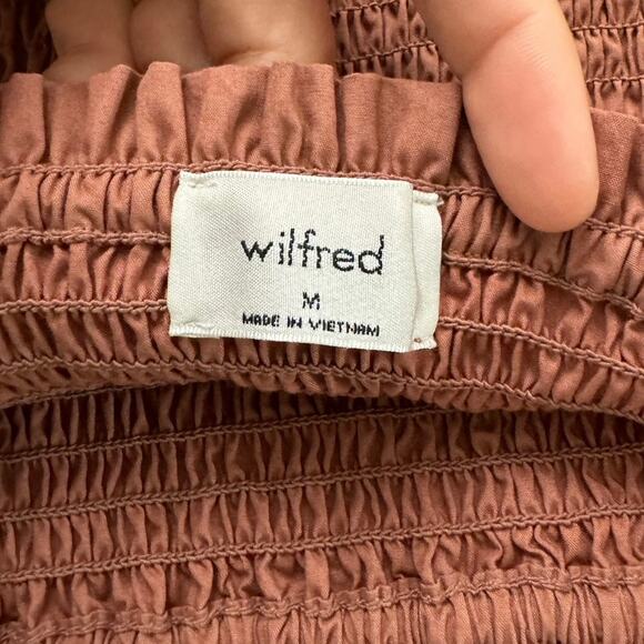 Aritzia Wilfred Coquette Cottagecore Peasant Regency Puff Sleeve Bodycon Dress - Picture 4 of 10